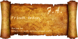 Frindt Anton névjegykártya